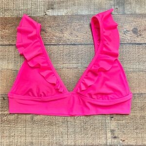 aerie Pink Ruffle V-Neck Bikini Top sold out